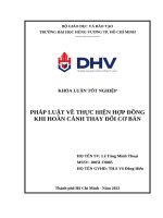 Pháp luật về thực hiện hợp Đồng khi hoàn cảnh thay Đổi cơ bản