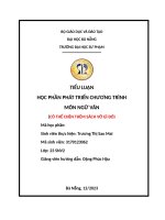Tiểu luận học phần phát triển chương trình môn ngữ văn (có thể chèn thêm sách vở gì Đó)