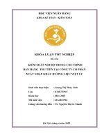 Khóa luận tốt nghiệp Kế toán kiểm toán: Kiểm soát nội bộ trong chu trình bán hàng thu tiền tại Công ty Cổ phần Xuất nhập khẩu hương liệu Việt Úc