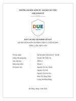 Báo cáo bài tập nhóm giữa kỳ dự báo số người lao Động trên 15 tuổi ngành nông, lâm, thủy sản