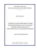 Luận văn tác Động của truyền miệng Điện tử ewom hình Ảnh thương hiệu và sự tin tưởng z01