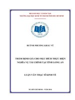 Luận văn thẩm Định giá cho mục Đích thực hiện nghĩa vụ tài chính tại tỉnh long an z01
