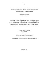 Luận văn giá trị văn hóa dòng họ trường hợp các dòng họ tiên công làng yên Đông xã yên hải yên hưng quảng ninh