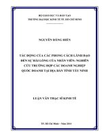 Luận văn tác Động của các phong cách lãnh Đạo Đến sự hài lòng của nhân viên z01