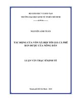 Luận văn tác Động của vốn xã hội tới giá cà phê bán Được của nông dân z01
