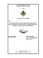 Luận văn xây dựng giai cấp công nhân tỉnh vĩnh long trong thời kỳ Đẩy mạnh công nghiệp hóa hiện Đại hóa z01