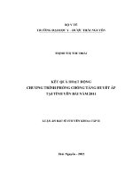 Luận văn kết quả hoạt Động chương trình phòng chống tăng huyết Áp tại tỉnh yên bái năm 2011