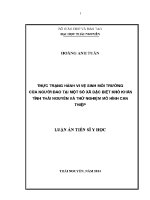 Luận văn thực trạng hành vi vệ sinh môi trường của người dao tại một số xã Đặc biệt khó khăn tỉnh thái nguyên và thử nghiệm mô hình can thiệp