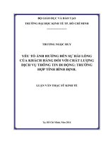 Luận văn yếu tố Ảnh hưởng Đến sự hài lòng của khách hàng Đối với chất lượng dịch vụ thông tin di Động z01