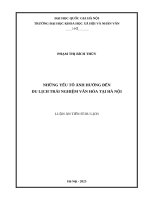 Những yếu tố ảnh hưởng đến du lịch trải nghiệm văn hóa tại Hà Nội