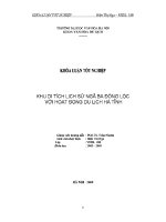 Luận văn khu di tích lịch sử ngã ba Đồng lộc với hoạt Động du lịch hà tĩnh