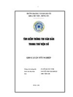 Luận văn tìm kiếm thông tin văn bản trong thư viện số