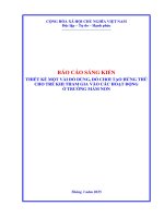 Skkn thiết kế một vài Đồ  dùng, Đồ chơi tạo hứng thú cho trẻ khi tham gia vào các hoạt Động Ở trường mầm non (2025)