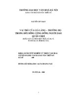 Luận văn vai trò của già làng trưởng họ trong Đời sống cộng Đồng người dao quần chẹt