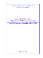 Skkn một số giải pháp nâng cao chất lượng hoạt Động giáo dục theo hướng trải nghiệm và Ứng dụng giáo dục steam cho trẻ 4 5 tuổi (2025)