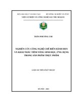 Nghiên cứu công nghệ chế biến hành đen và khai thác tiềm năng sinh học, ứng dụng trong sản phẩm thực phẩm