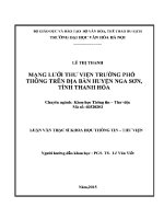 Luận văn mạng lưới thư viện trường phổ thông trên Địa bàn huyện nga sơn tỉnh thanh hóa