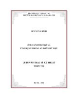 Luận văn zero knowledge và Ứng dụng trong an toàn dữ liệu