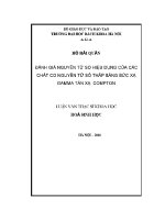Luận văn Đánh giá nguyên tử số hiệu dụng của các chất có nguyên tử số thấp bằng bức xạ gamma tán xạ compton
