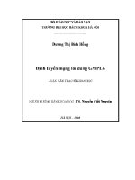 Luận văn Định tuyến mạng lõi dùng gmpls