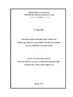 Luận văn Ứng dụng công nghệ dạy học tương tác trong dạy học qua mạng môn tin học văn phòng tại các trường cao Đẳng nghề