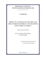 Luận văn thạc sĩ nghiên cứu và Đánh giá tổn thất Điện năng trên lưới Điện hạ thế Điện lực thanh chương công ty Điện lực nghệ an