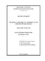 Luận văn thạc sĩ xây dựng từ Điển Điện tử y sinh trực tuyến bme dictionary online