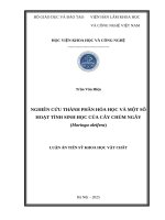 Nghiên cứu thành phần hóa học và một số hoạt tính sinh học của cây Chùm ngây (Moringa oleifera)
