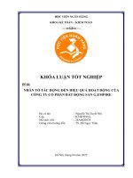 Khóa luận tốt nghiệp kế toán kiểm toán nhân tố tác Động Đến hiệu quả hoạt Động của công ty cổ phần bất Động sản g empire