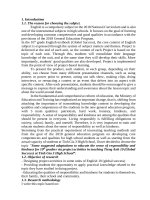 Skkn cấp tỉnh some suggested adaptations to educate the sense of responsibility and kindness for 10th graders via project activities in teaching tieng anh 10 (global success) at tinh gia 3 high school