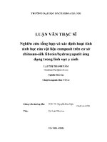 Luận văn thạc sĩ nghiên cứu tổng hợp và xác Định hoạt tính sinh học của vật liệu composit trên cơ sở chitosan silk fibroin hydroxyapatit Ứng dụng trong lĩnh vực y sinh