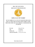 Khóa luận tốt nghiệp quản trị kinh doanh nghiên cứu các yếu tố Ảnh hưởng Đến sự hài lòng của nhân viên ngân hàng nông nghiệp và phát triển nông thôn việt nam agribank   chi nhánh huyện yên khánh