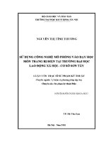 Luận văn thạc sĩ sử dụng công nghệ mô phỏng vào dạy học môn trang bị Điện tại trường Đại học lao Động xã hội cơ sở sơn tây