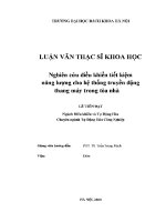 Luận văn thạc sĩ nghiên cứu Điều khiển tiết kiệm năng lượng cho hệ thống truyền Động thang máy trong tòa nhà