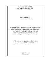 05050006352 quản lý tổ chức hoạt Động khám phá khoa học theo hướng phát triển năng lực nhận thức cho trẻ 5 6 tuổi Ở các trường mầm non quận hai bà trưng thành phố hà nội