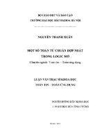 Luận văn một số toán tử chuẩn hợp nhất trong logic mờ