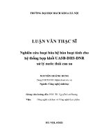 Luận văn nghiên cứu hoạt hóa hệ bùn hoạt tính cho hệ thống hợp khối uasbdhsdnr xử lý nước thải cao su