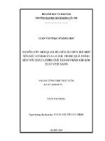 Luận văn thạc sĩ nghiên cứu mối quan hệ giữa sự biến Đổi một số chất cơ bản của lá chè trong quá trình héo với chất lượng chè thành phẩm khi sản xuất chè xanh