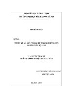 Luận văn thạc sĩ thiết kế và mô phỏng hệ thống thông tin quang tốc Độ cao