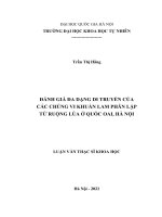 01050005095 noi dung Đánh giá Đa dạng di truyền của các chủng vi khuẩn lam phân lập từ ruộng lúa tại quốc oai, hà nội