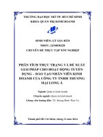 Phân tích thực trạng và Đề xuất giải pháp cho hoạt Động tuyển dụng   Đào tạo nhân viên kinh doanh của công ty tnhh thương mại long Á