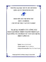 Nghiên cứu công tác Đào tạo phát triển nguồn nhân lực tại công ty cổ phần tư vấn xây dựng Điện 3 (pecc3)