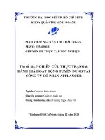 Nghiên cứu thực trạng & Đánh giá hoạt Động tuyển dụng tại công ty cổ phần applancer