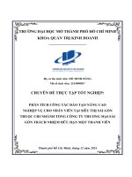 Phân tích công tác Đào tạo nâng cao nghiệp vụ cho nhân viên tại siêu thị sài gòn thuộc chi nhánh tổng công ty thương mại sài gòn trách nhiệm hữu hạn một thành viên