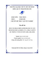 Báo cáo hoạt Động kinh doanh các sản phẩm bảo hộ lao Động của anbac safety jsc trong 3 năm gần Đây