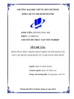 Phân tích thực trạng hoạt Động tuyển dụng tại câu lạc bộ du lịch quốc tế và Đề xuất giải pháp