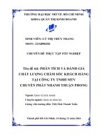 Phân tích và Đánh giá chất lượng chăm sóc khách hàng tại công ty tnhh mtv chuyển phát nhanh thuận phong