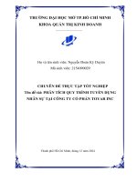 Phân tích quy trình tuyển dụng nhân sự tại công ty cổ phần toyar inc