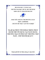 Phân tích hoạt Động phát hành thẻ tín dụng tại ngân hàng thương mại cổ phần kỹ thương việt nam   chi nhánh quận 5