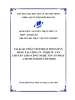 Phân tích hoạt Động bán hàng tại công ty tnhh tư vấn chuyển giao công nghệ tân an phát   chi nhánh hồ chí minh